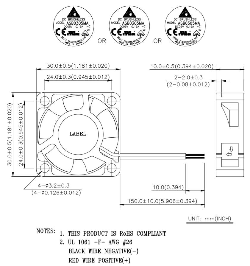 DELTA Fan ASB0305MA