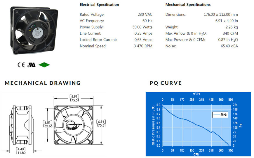 COMAIR ROTRON TARZAN TNE3A AC FAN